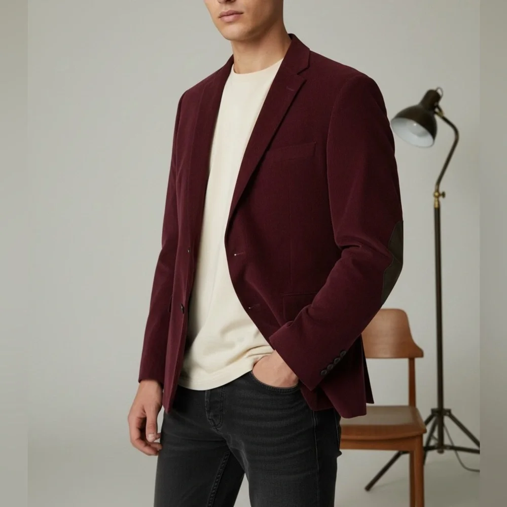 Lauren Ralph‎ Lauren Burgundy Corduroy Blazer